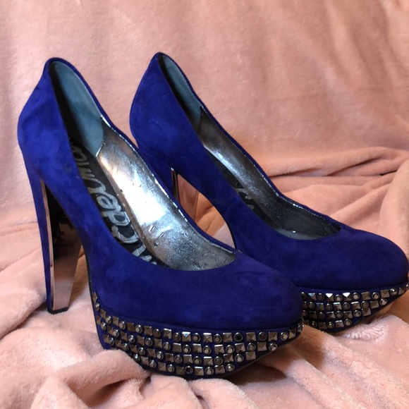 Sam Edelman Shoes - Sam Edelman suede royal blue heels